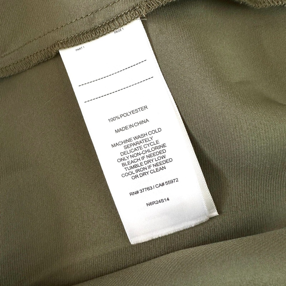 Laundry Shelli Segal Dress Women L Olive Green Lace Up Utility Roll Tab Slv NWOT - Picture 4 of 8